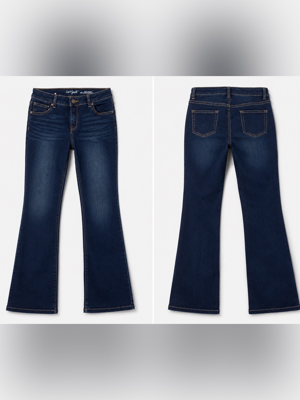 3/$25 Cat & Jack Indigo Flare Jeans - Dark Wash Wide Leg Sz 14